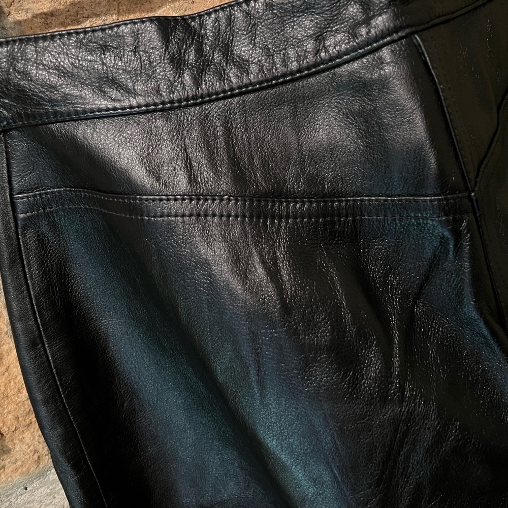 Authentic VTG Ralph Lauren Leather Jeans ~ Size 4 - Picture 5 of 6